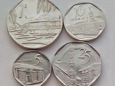 Лот: 16169182. Фото: 1. Набор монет Кубы, 4 шт. Америка