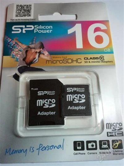 Лот: 1375165. Фото: 1. MicroSD/ SDHC 16 GB Карта памяти... Карты памяти
