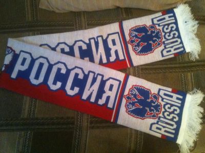 Лот: 4084543. Фото: 1. Шарф для болельщика с российской... Шарфы, платки