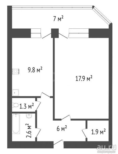 Лот: 13753186. Фото: 1. 1-комнатная квартира 44,2 м² Шахтёров... Квартиры, студии