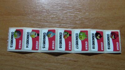 Лот: 3134233. Фото: 1. наклейки ANGRY BIRDS 7 штук одним... Наклейки, карточки, вкладыши