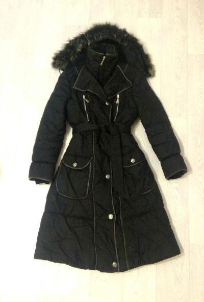 Лот: 8717364. Фото: 1. Пальто черное зимнее 44 куртка... Верхняя одежда