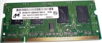 Лот: 754219. Фото: 1. Модуль памяти soDIMM Micron 1GB... Оперативная память