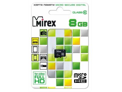 Лот: 9988289. Фото: 1. 8GB Карта памяти MicroSDHC MIREX... Карты памяти