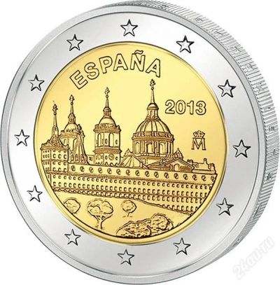 Лот: 2968125. Фото: 1. Испания. 2 евро. 2013 год. Монастырь... Европа