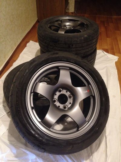 Лот: 7964704. Фото: 1. Колеса Slik r15 + Dunlop Direzza... Шины на дисках