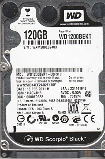 Лот: 8925005. Фото: 1. WDC WD1200BEKT-75PVMT1 ATA Device... Жёсткие диски (HDD)
