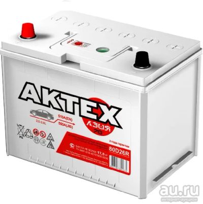 Лот: 13288389. Фото: 1. Аккумулятор AKTEX АЗИЯ 80D26R... Аккумуляторы