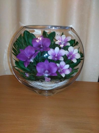 Лот: 9482600. Фото: 1. Орхидеи в стекле!. Свежие цветы