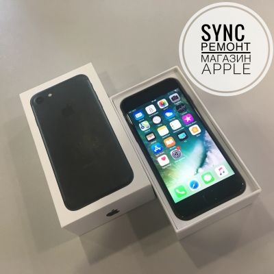 Лот: 11473146. Фото: 1. БУ iPhone 7 matte black 32Gb Оригинал... Смартфоны