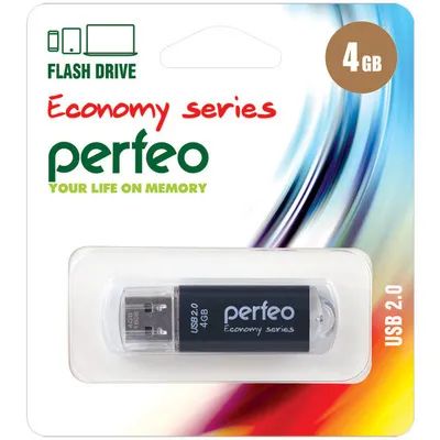 Лот: 22980858. Фото: 1. USB 4Gb PERFEO черная. USB-флеш карты