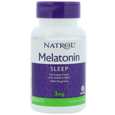 Лот: 9933878. Фото: 1. Melatonin + B6 60 таб по 3 мг... Спортивное питание, витамины