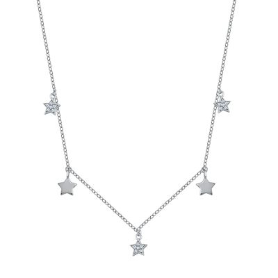 Лот: 23785438. Фото: 1. Серебряное колье с фианитами. Цепочки