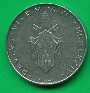 Лот: 8765772. Фото: 1. Ватикан 100 лир 1976 (з167). Европа