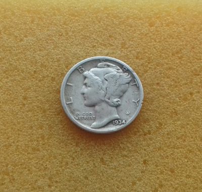Лот: 8178283. Фото: 1. 10 центов (дайм) ONE DIME 1934... Америка