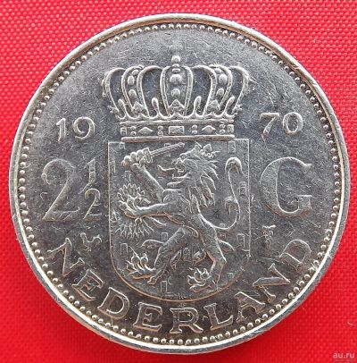 Лот: 4508227. Фото: 1. (№3438/LF) 2½ гульдена 1970 (Нидерланды... Европа