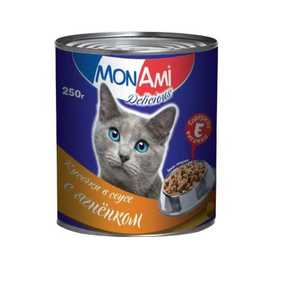 Лот: 16310108. Фото: 1. МОНАМИ консерва 250г для кошек... Корма