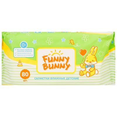 Лот: 23719769. Фото: 1. Funny Bunny салфетки влажные для... Лекарства