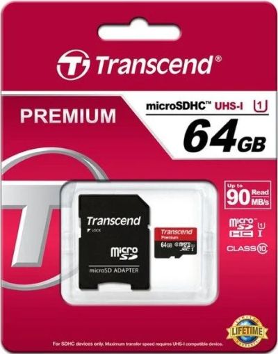 Лот: 16180933. Фото: 1. Карта памяти micro SDXC 64GB Transcend... Карты памяти
