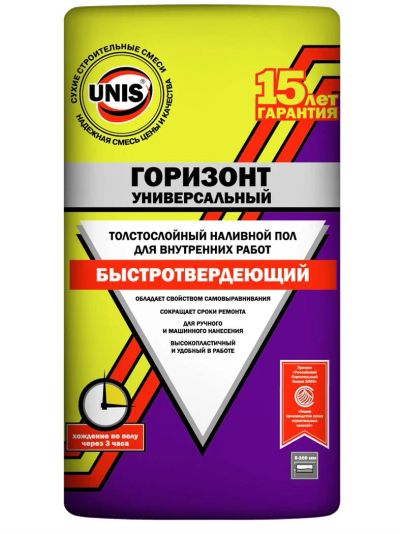 Лот: 3696941. Фото: 1. Наливной пол UNIS Горизонт универсальный... Смеси, шпатлевки, цемент