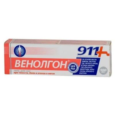 Лот: 23712850. Фото: 1. 911 Венолгон гель д ног 100мл. Лекарства