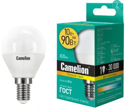 Лот: 24501888. Фото: 1. Светодиодная лампа Camelion LED10-G45... Лампочки