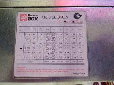 Лот: 11216812. Фото: 1. Блок питания Power box, pl350roegn. Корпуса, блоки питания