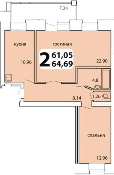 Лот: 8812923. Фото: 1. 2-х комнатная квартира. г. Красноярск... Квартиры, студии