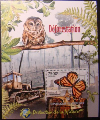 Лот: 10450381. Фото: 1. Бурунди 2012 MNH Бл дикие животн. Марки