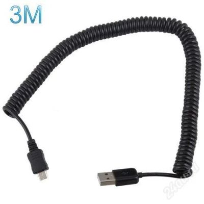 Лот: 2923739. Фото: 1. USB дата кабель витой (пружинкой... Дата-кабели, переходники