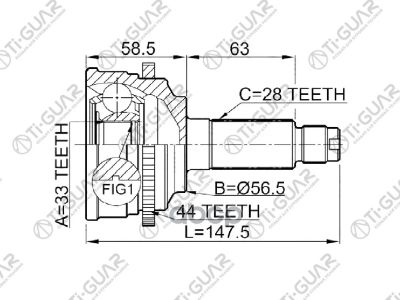 Лот: 21869955. Фото: 1. Шрус Tg6854z44ma054a44 Tiguar... Другое (автозапчасти)