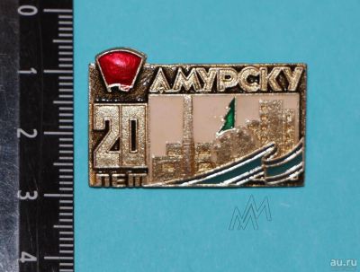 Лот: 9370038. Фото: 1. Нечастый знак: 20 лет Амурску... Сувенирные