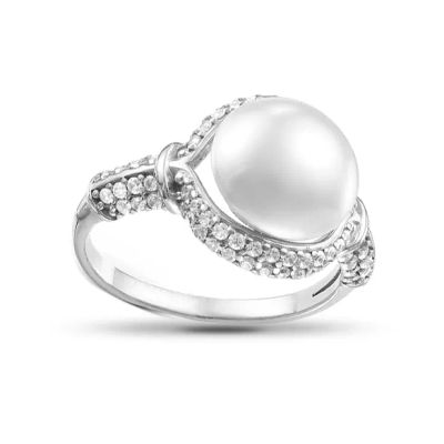 Лот: 23795157. Фото: 1. Кольцо из серебра с жемчугом SWAROVSKI... Кольца, перстни
