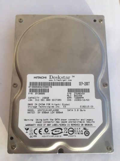 Лот: 6792998. Фото: 1. Жесткий диск 160 Gb. Жёсткие диски (HDD)