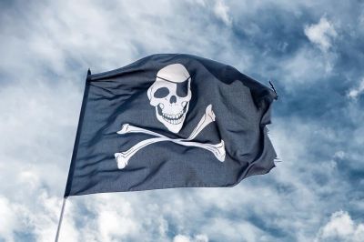 Лот: 9770291. Фото: 1. Пиратский Флаг Роджер 90 на 60... Флаги, гербы