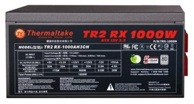 Лот: 5897025. Фото: 1. Блок питания 1000W Thermaltake... Корпуса, блоки питания