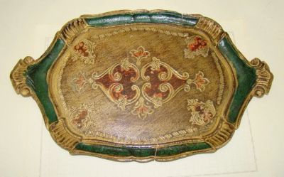 Лот: 15666922. Фото: 1. Поднос флорентийский (Y130). Другое (антиквариат)