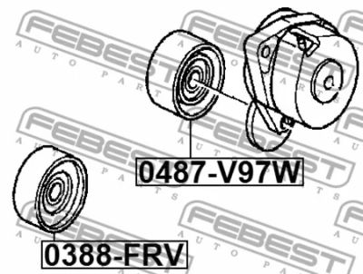 Лот: 18584929. Фото: 1. Ролик обводной 0388FRV FEBEST. Двигатель и элементы двигателя