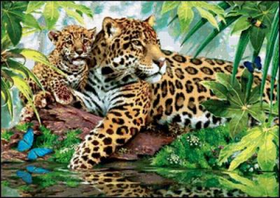 Лот: 9706430. Фото: 1. Леопарды. Вышивание