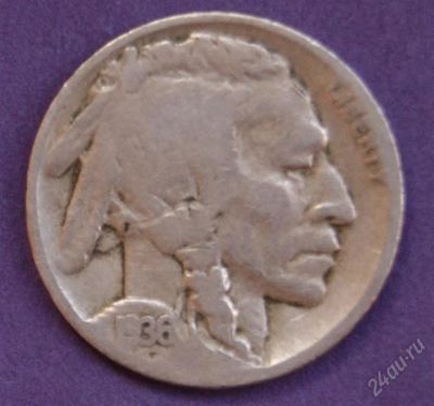 Лот: 1859615. Фото: 1. США. 5 центов 1936 Бизон. Америка