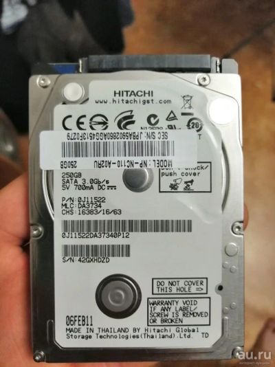 Лот: 13022318. Фото: 1. Hdd 250gb формат 2.5". Жёсткие диски (HDD)