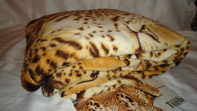 Лот: 3747628. Фото: 1. Плед "Африканские Кошки" 150*200... Пледы, покрывала