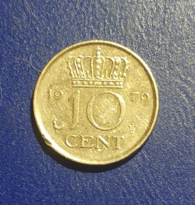 Лот: 25031457. Фото: 1. Нидерланды 10 центов 1979 г. Европа