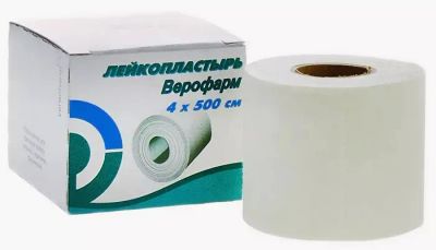 Лот: 24568639. Фото: 1. Лейкопластырь Верофарм 4смХ500см. Лекарства