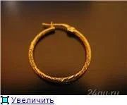 Лот: 1357161. Фото: 1. Золотые серьги - кольцами. Серьги, каффы