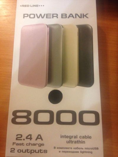 Лот: 10474187. Фото: 1. Power bank Red Line 8000 мА-ч... Внешние, портативные аккумуляторы для смартфонов (Power bank)