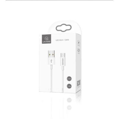 Лот: 22150832. Фото: 1. Кабель USAMS Micro U23 1m White. Дата-кабели, переходники