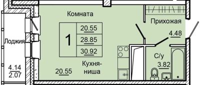 Лот: 17392327. Фото: 1. Квартира 31м2 район Медуниверситет. Квартиры, студии