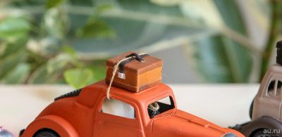 Лот: 17275171. Фото: 1. Машинка оранжевая Handmade _weLove. Авторские куклы, игрушки, поделки