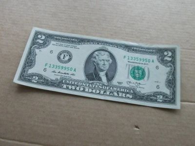 Лот: 10181996. Фото: 1. Банкнота 2 доллара $ два США USA... Америка